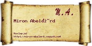 Miron Abelárd névjegykártya